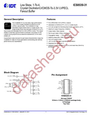 ICS8535AGI-31LF datasheet  